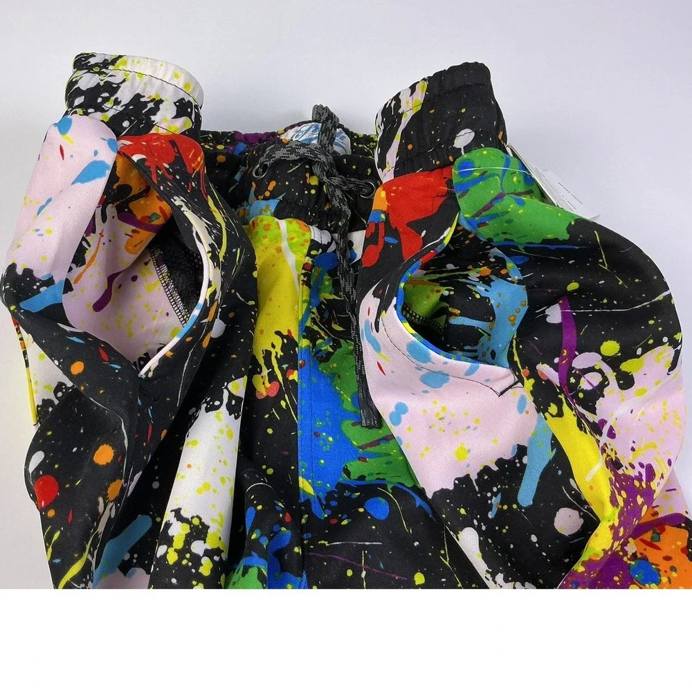 Fresh Prints of Bel-Aire Paint Splatter Joggers XLG Drawstring Pockets MSRP $62‎